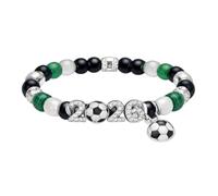 Rhinestone Gold Soccer Bracelet, Five-Pointed Star Fan Keepsake (Silver)