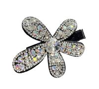 Rhinestone Hair Clips for Women 3D Floral Rhinestone Clips Accessories | Flower Radiant Hairpin for Daily Holiday Formal Bridal Wedding Gathering Costume Girls