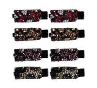 Rhinestone Hair Clips - Sparkling Flat Barrettes 8pcs, Non-Slip ABS Decorative Styling Hair Barrette | Vintage Elegant Bangs Claw Clip | Fashion Hairpins For Work Dating Makeup Christmas Wedding Event