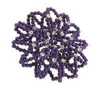 Rhinestone Hair Net for Bun, Handmade Elastic Ballet Dance Cover | Pearl Crochet Finish, Cotton Lining and Flexible Edge, Navy Shade for Rehearsals