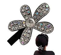 Rhinestone Hairpin - Chic Secure Grip, 8x4x2cm Metal Women Clip, Vintage Shimmer Accessory, Styling Barrette | Bridal Party, Wedding, Festival Fashionwear, Holiday, Travel, Summer and Everyday