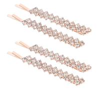 Rhinestone Hairpins Golden Alloy Metal Bobby Pins Hs-j59222 Pair