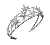 Rhinestone Headband Bride Headpieces for Wedding Fashion Headbands Flower Headbands for Women Wedding Hair Pieces for Brides Birthday Crowns for Women Woman Hair Hoops Grace (Silve