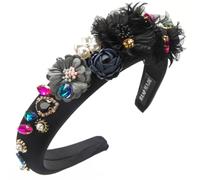 Rhinestone Headband for Women Artificial Pearl Hairhoop Spring Wide Hairhoop Turban Hairband Girl Face Washing Hairhoop