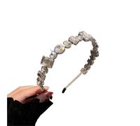 Rhinestone Headbands Circle Square Rhinestone Headband Flash Hair Head Party Wedding Accessories for Wedding and Daily Decor(Color1)
