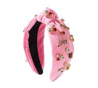 Rhinestone Heart Headband for Women - Valentine's Day Headband Knotted Headband with Sparkling Hearts | Holiday Party Headband For Women Fashion Hair Accessories For Women