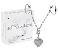 Rhinestone Heart Intimate Jewelry (Silver)