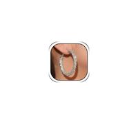 Rhinestone Hoop Earrings for Women Sparkly Bling Large Hoops Statement Jewelry Accessory for Bride Wedding Party Outfit Prom Gown Attire, L, Metal, No Gemstone