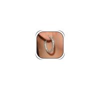Rhinestone Hoop Earrings for Women Sparkly Bling Large Hoops Statement Jewelry Accessory for Bride Wedding Party Outfit Prom Gown Attire, L, Metal, No Gemstone
