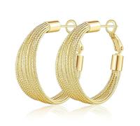 Rhinestone Hoop Earrings for Women Trendy Stuff Big Gold/Silver Hoop Earrings Large Cross Hoop Earrings Sparkly Hoops Earring Wedding Prom Formal Jewelry Stocking Stuffers