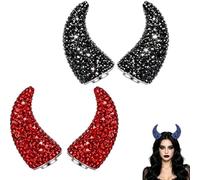 Rhinestone Horns Devil Hair Clips (2pcs-A)