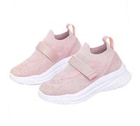 Rhinestone Knit Belt Sneakers for Women, Sparkly Glitter Platform Wedge Trainers Fashion Breathable Walking Tennis Shoes (Pink,5)