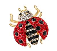 Rhinestone Ladybug Beetle Insect Accessories Brooch Pin Badge Red