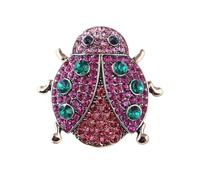 Rhinestone Ladybug Brooch Pin for Women Unisex Crystal Beetle Ruby Red Blue CZ Badge Brooch Lapel Pin Small Coccinella Corsage Breastpin Halloween Christmas Jewelry Gifts