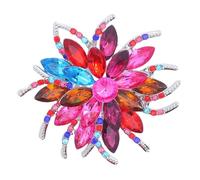 Rhinestone Large Flower Brooches Pins for Women Fashion Sparkly Crystal Sunflower Statement Brooch Unique Wedding Party Suit Dress Jewelry Accessories, L, Alloy Steel, alloy
