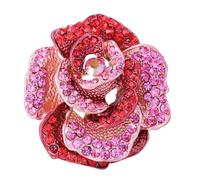 Rhinestone Large Rose Flower Brooch for Women Elegant Bouquet Plant Pin Crystal Brooch Pin Boutonniere Corsage for Hat Bag Gift Wedding Father's Day