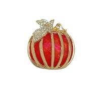 Rhinestone Leaf Pumpkin Brooch Pin for Women Girls Gold Plated Fashion Crystal Halloween Thanksgiving Fruit Brooches Lapel Pins Cute Fall Holiday Festival Hat Bag Suit Dress Accessories Jewelry Gift