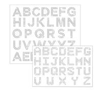 Rhinestone Letters Stickers, 2 Sheets White Glitter Letter Stickers, Holographic Rhinestone Alphabet Sticker, Glitter Self Adhesive Number Crystal Alphabet Rhinestones Patches for DIY Art Craft