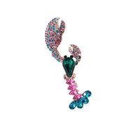 Rhinestone Lobster Brooch Pin for Women Men Gold Plated Cute Sparkly Colorful Cz Crystal Crawfish Lovely Animal Lapel Pins Elegant Dress Hat Bag Suit Tie Badges Accessories Holiday Party Jewelry