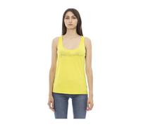 Rhinestone Logo Tank Top Beachwear - female - Just Cavalli - Sleeveless Tops - Yellow - XL - Tops XL