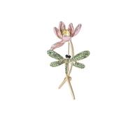 Rhinestone Lotus Brooches For Women Unisex Elegant Handmade Leaf Banquet,D