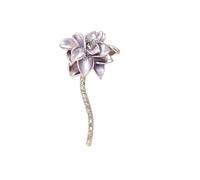 Rhinestone Lotus Brooches For Women Unisex Elegant Handmade Leaf Banquet,L