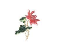 Rhinestone Lotus Brooches For Women Unisex Elegant Handmade Leaf Banquet,P