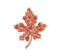 Rhinestone Maple Leaf Brooch Lapel Pin for Women Men - Thanksgiving Orange Crystal Fall Leaves Pins Holiday Costume Corsage Bouquet Cloth Accessories Dress Suit Backpack Brooches Dainty Autumn Jewelry