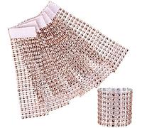 Rhinestone Mesh Napkin Holders 150 Napkin Ring Buckle for Table Decorations Or Wedding Receptions(Champagne)