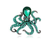 Rhinestone Octopus Brooch for Women Men Sea Animal Crystal Brooch Pin Cute Octopus Pin Costume Jewelry for Christmas Halloween Birthday Party, Metal, no gemstone