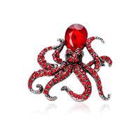 Rhinestone Octopus Brooch for Women Men Sea Animal Crystal Brooch Pin Cute Octopus Pin Costume Jewelry for Christmas Halloween Birthday Party, Metal, no gemstone