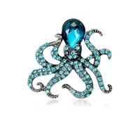 Rhinestone Octopus Brooch for Women Men Sea Animal Crystal Brooch Pin Cute Octopus Pin Costume Jewelry for Christmas Halloween Birthday Party, Metal, no gemstone