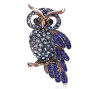 Rhinestone Owl Brooch Pin for Women Cute Big Cartoon Cat Eye Stone Owl Bird Brooch Unique Double Owl Brooch Pin Clothes Bag Hat Dress Jewelry, Large, Alloy Steel, cubic zirconia