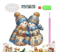 Rhinestone Painting Kit,2D Acrylic Crystal Art Kit - with Stand Snowman Table Centerpieces - for Adult Child Family Farmhouse Workplace Bedroom Dorm Party Holiday Winter Festival Counter