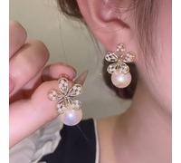 Rhinestone Pearl Flower Earrings Wedding Jewelry Birthday Gifts