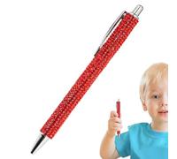 Rhinestone Pen - Fancy Sparkly Crystal, Retractable Bling, Writing Drawing Journaling, Office Supplies, Luxury Stationery, Pink Metal Body For Women Lady Work School Desk Decor