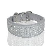 Rhinestone PU Leather Dog Collars,5 Row Diamante Bling,for Large Dogs 5cm wide,leather dog collar for large dogs(3,XS)