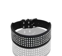 Rhinestone PU Leather Dog Collars,5 Row Diamante Bling,for Large Dogs 5cm wide,leather dog collar for large dogs large dog collar(3,L)