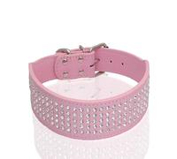 Rhinestone PU Leather Dog Collars,5 Row Diamante Bling,for Large Dogs 5cm wide,leather dog collar for large dogs(1,XXS)