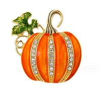 Rhinestone Pumpkin Brooch Pin Delicate Pumpkin Lapel Pin Elegant Breastpin Brooch Pin Badge for Thanksgiving Fall Autumn Halloween Decoration