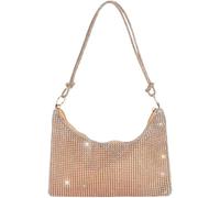 Rhinestone Purses for Women Crystal Clutch Wedding Purse Bling Hobo Sparkly Glitter Handbag Underarm Shoulder Banquet(Champagne)