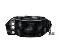 Rhinestone Purses for Women Fashion Rhinestones Bag Fanny Packs Chest Waist Pack Travel Casual Female Chain Bag Rhinestone Crossbody Bag(Black)