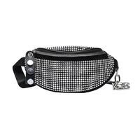Rhinestone Purses for Women Fashion Rhinestones Bag Fanny Packs Chest Waist Pack Travel Casual Female Chain Bag Rhinestone Crossbody Bag(Silver)