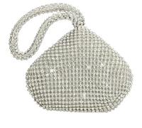 Rhinestone Purses For Women Rhinestones Bag Fashion Diamond Mini Handbag For Party Wedding Bag Zipper Pocket Money Purse Day Tote Rhinestone Crossbody Bag(Silver)