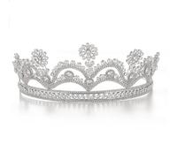 Rhinestone Queen Crown, Crystal Diamond Tiara, Round Queen King Tiara Crown Pageant Headpieces, Rhinestone Tiaras Crown for Parties, Pageant, Stage Productions, Photography Prop