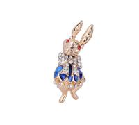 Rhinestone Rabbit Brooch Pin for Women Girls Men Gold Plated Fashion Elegant Bow Cute Cartoon Gentleman Bunny Brooch Lapel Pin Dress Accessories Easter Holiday Party Jewelry Gift