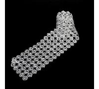 Rhinestone Ribbon, 1 Yard Long Sparkling Sun Flower Shape Diamond Mesh Wrap Artificial Crystal Roll Decor for Bridal Bouquet Frames Vases Wedding and Party
