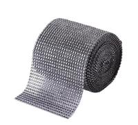 Rhinestone Ribbon 10Yards Rhinestone Ribbon Bling Diamond Mesh Wrap 24 Row for Wedding Cake Vase Decor Party Supply(Grey)