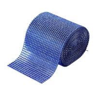 Rhinestone Ribbon 10Yards Rhinestone Ribbon Bling Diamond Mesh Wrap 24 Row for Wedding Cake Vase Decor Party Supply(Sky Blue)