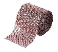 Rhinestone Ribbon 10Yards Rhinestone Ribbon Bling Diamond Mesh Wrap 24 Row for Wedding Cake Vase Decor Party Supply(Champagne Color)